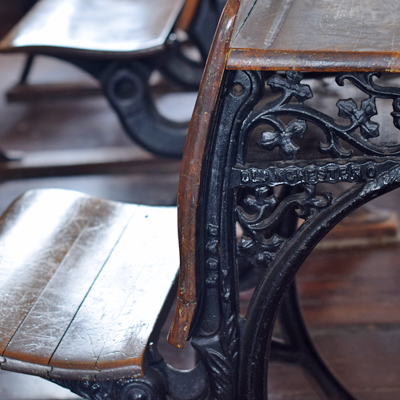 Walking Hughes Schoolhouse bench