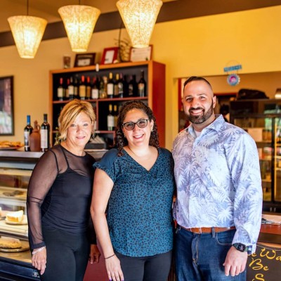 Carla, Steve and Patty at Aladdin's Eatery