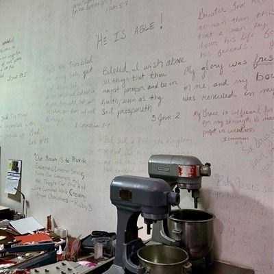 Ruby's Chocolates Handwritten Messages on Wall 