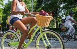 Woman Biking the Great Miami Riverway