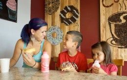 Mom and Two Kids on Donut Trail