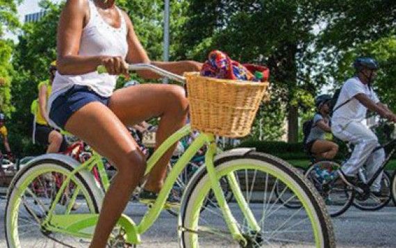 Woman Biking the Great Miami Riverway