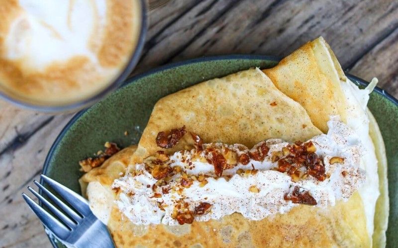Cinnamon Roll Crepe, The Cracked Pot